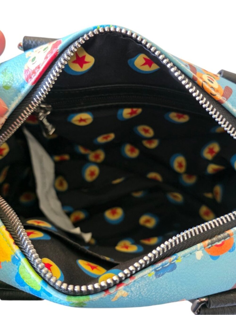 Loungefly Disney Pixar Toy Story Chibi Duffle Satchel Bag Blue Allover Print - Picture 7 of 16